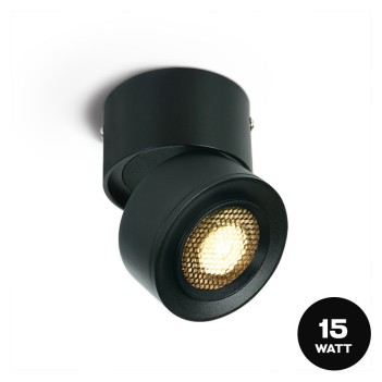 Ceiling Spotlight 15W 1500lm Adjustable Light Angle 15D-45D ZOOMABLE SERIES Colour Black