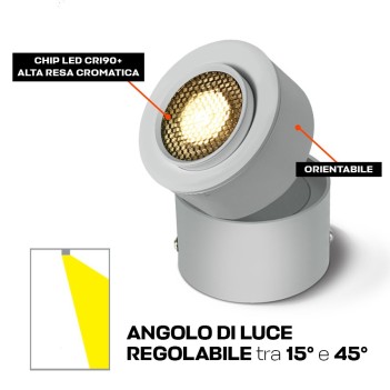15W 1500lm Ceiling Spotlight, Zoomable Series, Adjustable Beam Angle (15D-45D), white Color.