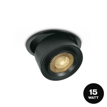 ZOOMABLE SERIES 15W 1500lm Recessed Spotlight Adjustable Light Angle 15D-45D with 98mm Hole Colour Black