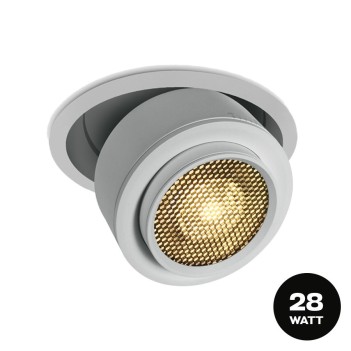 ZOOMABLE SERIES 28W 2800lm Recessed Spotlight Adjustable Light Angle 15D-45D with 120mm Hole Colour White
