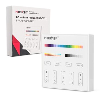 MiBoxer Mi-Light Multicolour RF Wall Remote Control with Dual White RGB + CCT Dimmer 4 Zone Full Touch B4