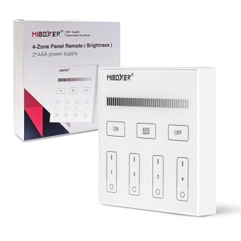 MiBoxer Mi-Light Telecomando da Muro RF Dimmer 4 Zone Full Touch B1