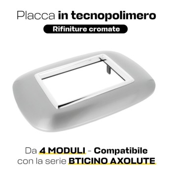 PLACCA CORNICE OVAL 4 MODULI SILVER - SERIE LUTE en