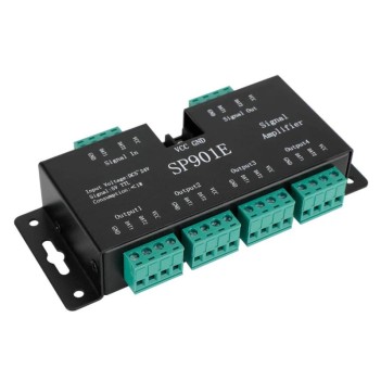 SPI Signal Amplifier for 5-24V Digital LED Strips with 4 Outputs - SP9