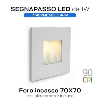 LED recessed wall light 1W 3000K 220V IP44 White colour - DARK LIGHT WALL