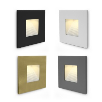 LED recessed wall light 1W 3000K 220V IP44 Black colour - DARK LIGHT W