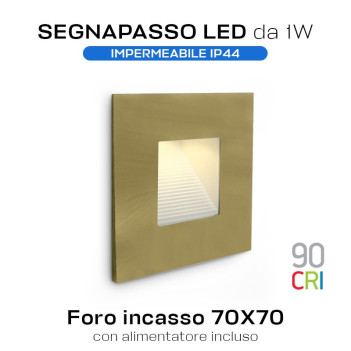 LED recessed wall light 1W 3000K 220V IP44 Gold colour - DARK LIGHT W