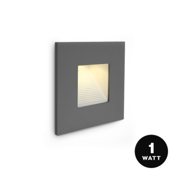 LED recessed wall light 1W 3000K 220V IP44 gray colour - DARK LIGHT