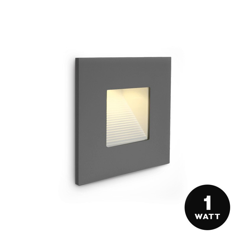 Segnapasso LED da incasso da Muro 1W 3000K 220V IP44 Colore grigio