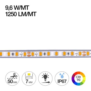 H.C. Series Slim Led Strip CRI90 48W 6250lm 24V IP20 PCB 7mm Coil of 700 SMD 2216