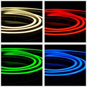 Neon Led Flessibile RGB+4000K 10mt 180W 2000 Lumen 2700K 24V IP65 - Tagliabile - Serie NS204