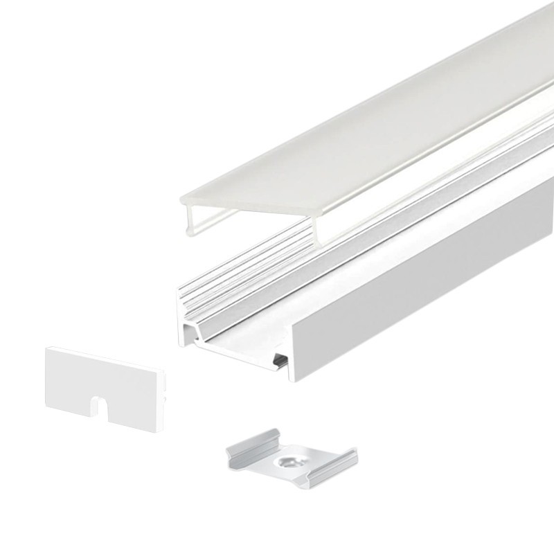 KING LED | Profilo in Alluminio bianco per strisce LED con accessori