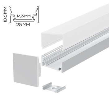 KING LED | Profilo in Alluminio anodizzato da 2 metri per strisce LED