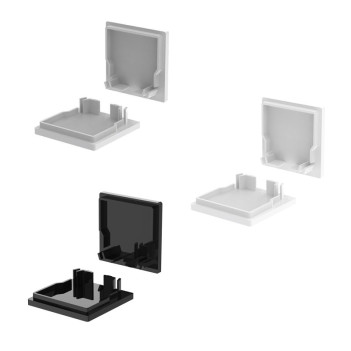 Set of 2 Closed Caps for Aluminium Profile 2510-Q