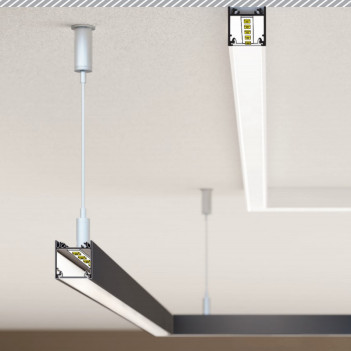 2525 Aluminium Profile for Led Strip - Anodised 2mt - Complete Kit