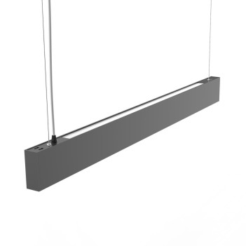 Led Linear Pendant Lamp 56W CCT 6160LM + Uplight 1500mm IP20 Black - UP&DOWN 3CCT Series