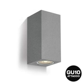 Applique da muro con attacco GU10 serie Garden 220V IP65 - Grigio in Die Cast