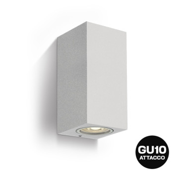 Applique da muro con attacco GU10 serie Garden 220V IP65 - Grigio in Die Cast