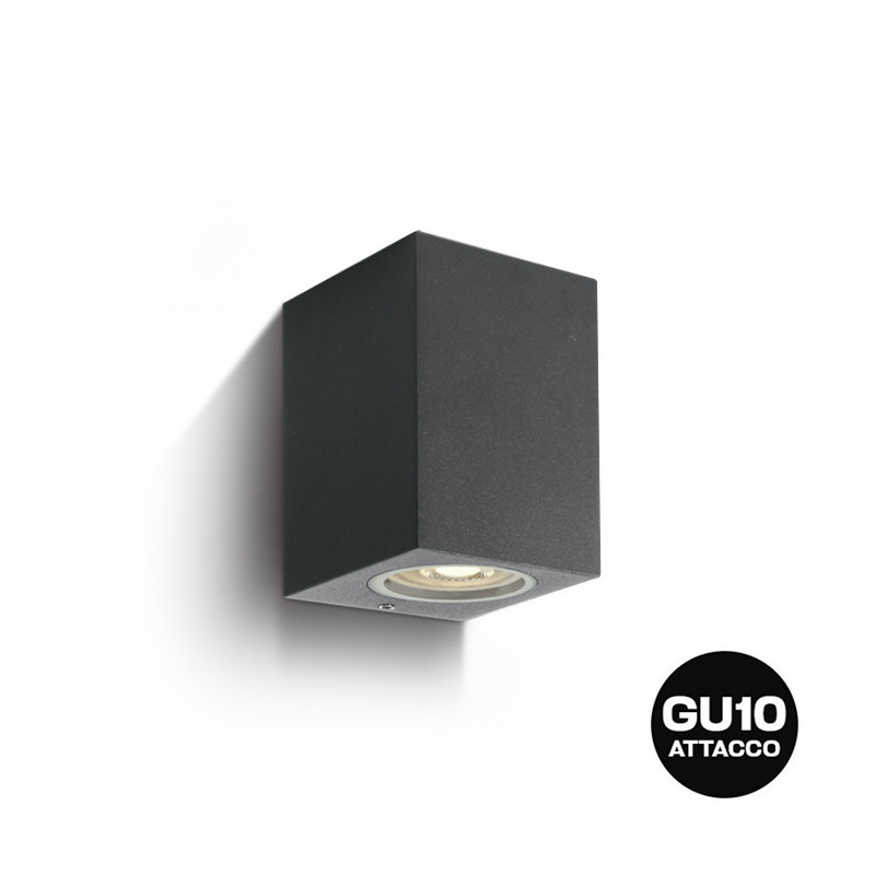 Applique da muro con attacco GU10 serie Garden 220V IP65 - Antracite in Die Cast