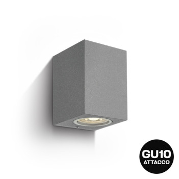 Applique da muro con attacco GU10 serie Garden 220V IP65 - Grigio in Die Cast