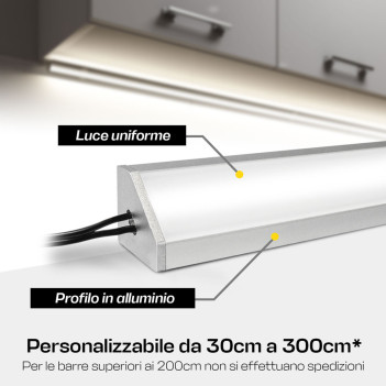 Tailor-made, Bespoke Lighting 45° Angle Led Bar with Sensor and Dimmer - Ready to Use
