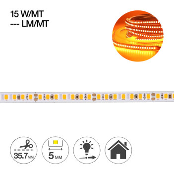 Led Strip Amber Light 75W 24V IP20 PCB 5mm Coil 980 SMD 2835