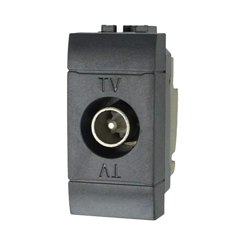 TV Antenna socket male colour black compatible with Bticino Living Light