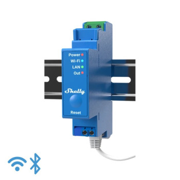 Shelly Pro 1 - Interruttore Relé su Guida Din 16A Contatto Pulito 1CH Gestione WiFi, Bluetooth e LAN