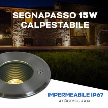 15W 1200lm 230V IP67 INOX316L IP67 - Round Hole 165mm Recessed Walklight