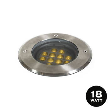 Faretto Led Calpestabile TILTA 12x1,5W 1250lm 36D IP67 230V Silver Inclinabile Inox316 Dark-Light Foro 200x270mm
