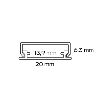 Profilo in Alluminio Pieghevole 2203 per Striscia Led - Anodizzato 2mt - Kit Completo