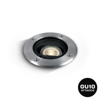 Recessed walk-through spotlight with GU10 230V INOX316 lampholder IP67 - Round Hole 115mm