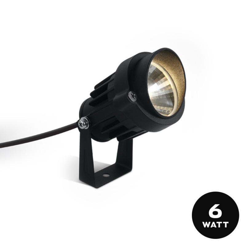 Faretto da Giardino con Picchetto 6W 380lm 230V IP65 Nero - Garden Spot