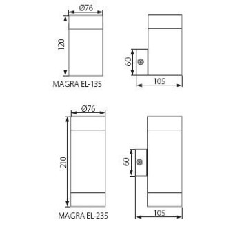 Applique da Muro Up&Down per 2 Faretti Led GU10 220V IP44 –