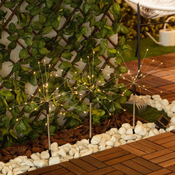 Solar Decorative Garden Lamp 70cm 600mAh Battery or AAA IP44 - Dandelion 3-Light Set