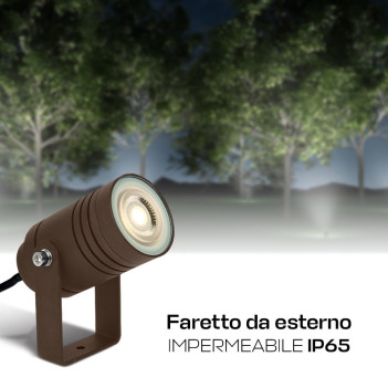 Faretto da Giardino con Picchetto portalampada GU10 220V IP65 Marrone – Garden Spot