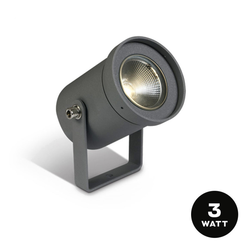 Garden Spotlight with Peg 3W 240lm 35D 230V IP65 Anthracite D69mm - Garden Spot