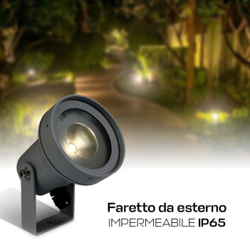 Faretto da Giardino con Picchetto 6W 450lm 35D 230V IP65 Antracite D94mm - Garden Spot