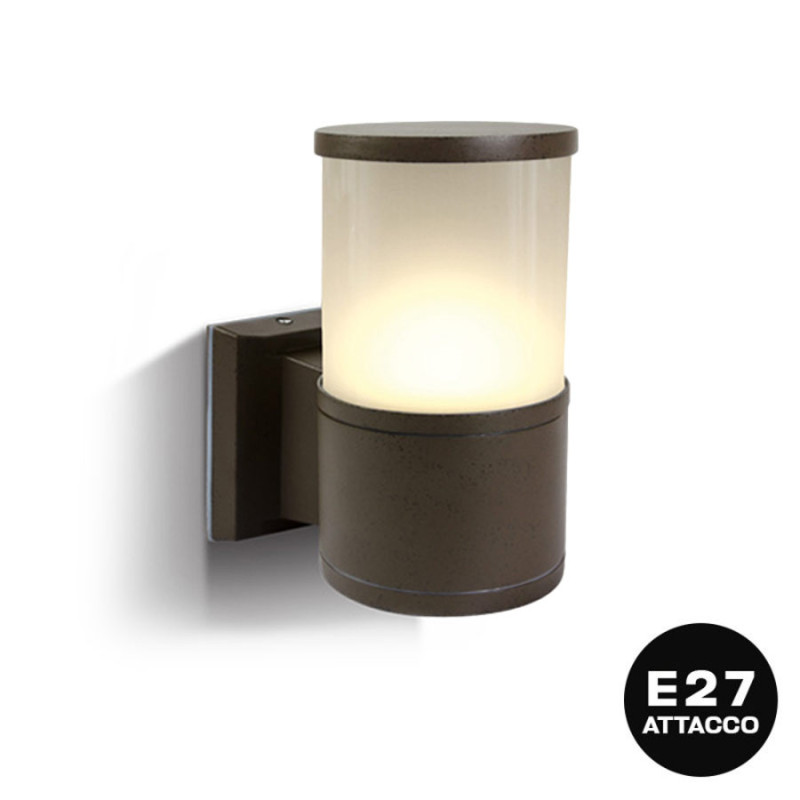 Applique da muro con attacco E27 serie Tube 220V IP54 - Marrone