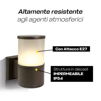Applique Led da Parete HUSH 20W IP54 230V Marrone Garden&Underwater