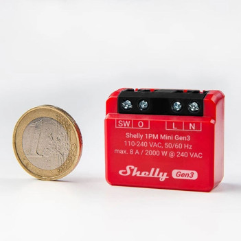 Shelly 1PM Mini Gen 3 - Device Automation Controller 230V 8A WiFi/Bluetooth Management -Power metering