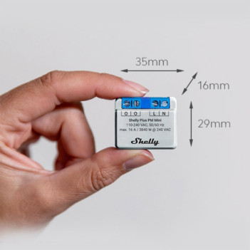 Shelly Mini Plus PM - Monitoraggio dei Consumi e Potenza di Elettrodomestici 230V 16A WiFi e Bluetooth
