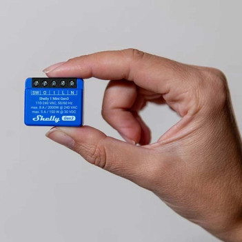 Shelly 1 Mini Gen3 Double Pack - Controller per l’Automazione di Dispositivi 230V 8A / DC 30V 5A Gestione WiFi/Bluetooth