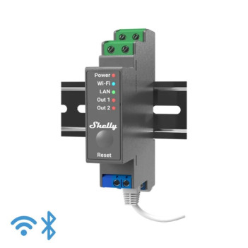 Shelly Pro 2 - Switch 2 CH 16A (Max25A) 110-240V DIN Rail WiFi, LAN, Bluetooth