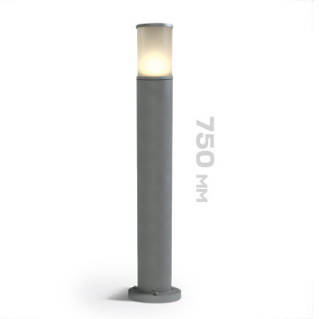 Garden bollard with E27 socket Tube series 75cm 220V IP54 - Grey