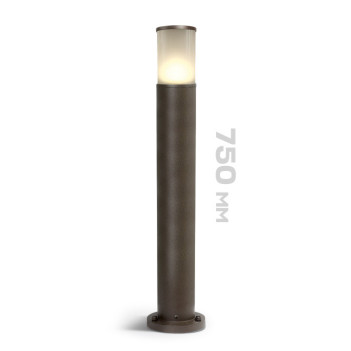 Garden bollard with E27 socket Tube series 75cm 220V IP54 - Brown