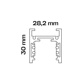 Binario 48V SUPREMA Mini Surface da superficie o sospensione - Nero 2mt