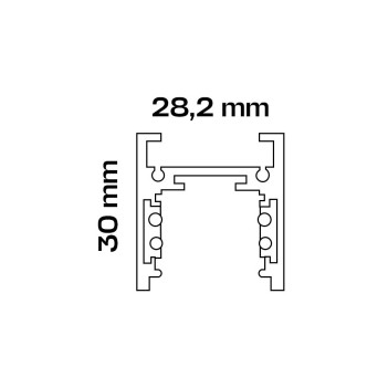 Binario SUPREMA Mini 48V IP20 Nero 2 Metri Installazione a Superficie e a Sospensione