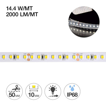 Led Strip Series72W 10000lm 24V IP68 PCB 10mm Coil of 700 SMD 2835