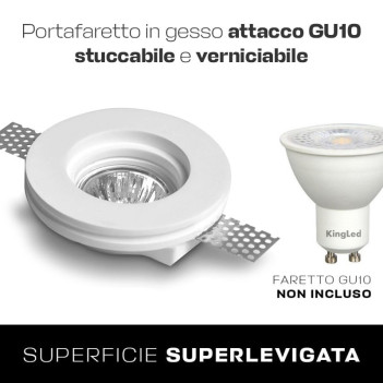Portafaretto in Gesso Rotondo slim modello 0627 attacco GU10